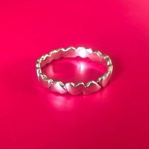 Sterling Silver Hearts Beach Ring
